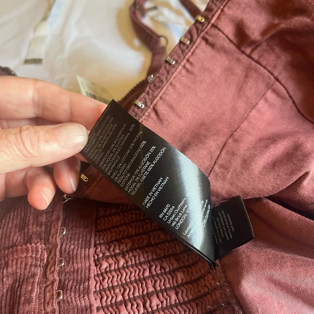 NWT Anthropologie size 10 Corset top in corduroy